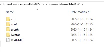 screenshot of VOSK model unpacked